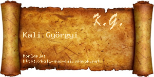 Kali Györgyi névjegykártya